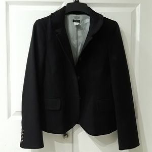 J. CREW Black Wool Tailored Blazer Coat, Size 10